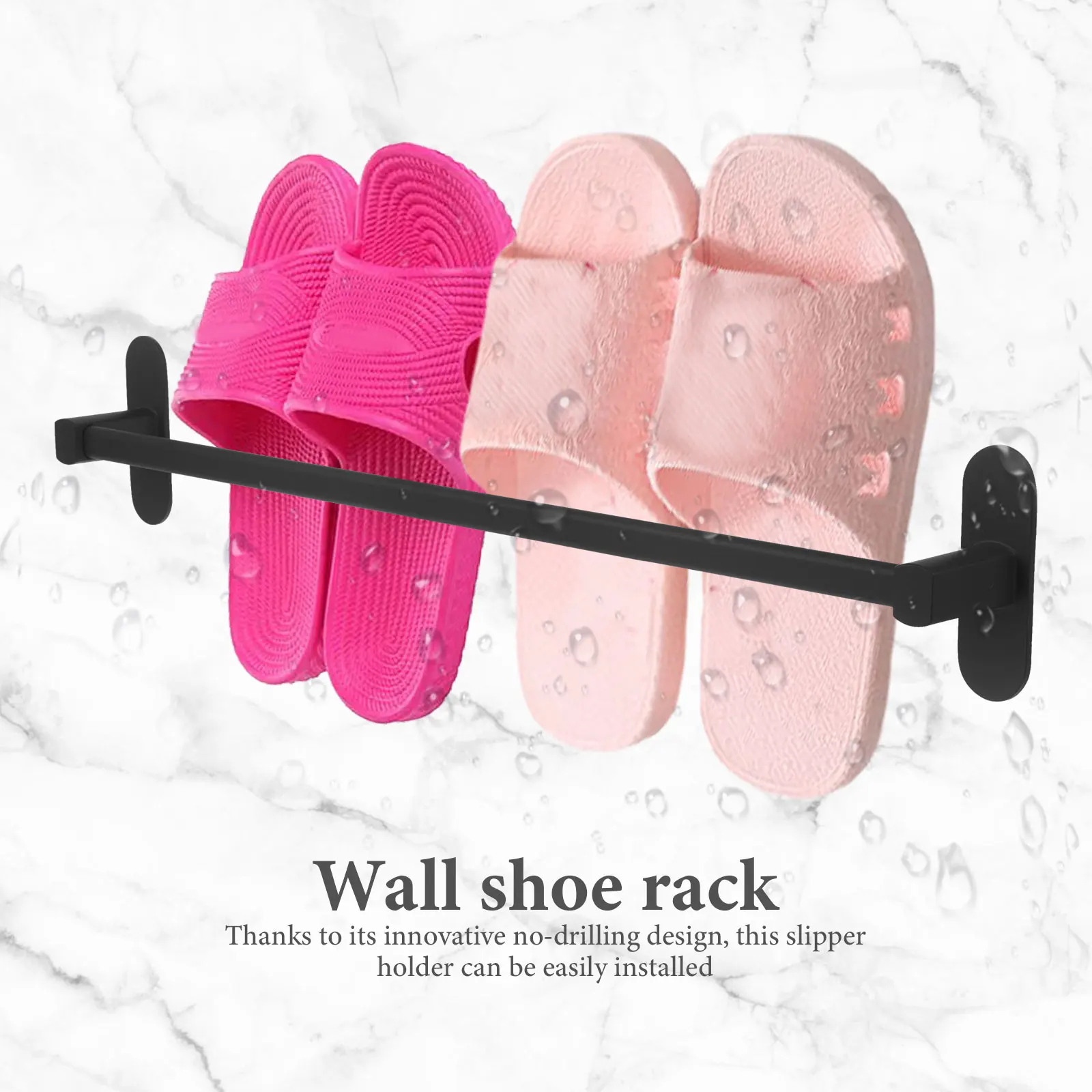 

50 см серая полка для тапочек на 2 пары, настенные, без перфорации, стеллажи для хранения обуви в ванной комнате, дверной задний держатель для обуви ganizer