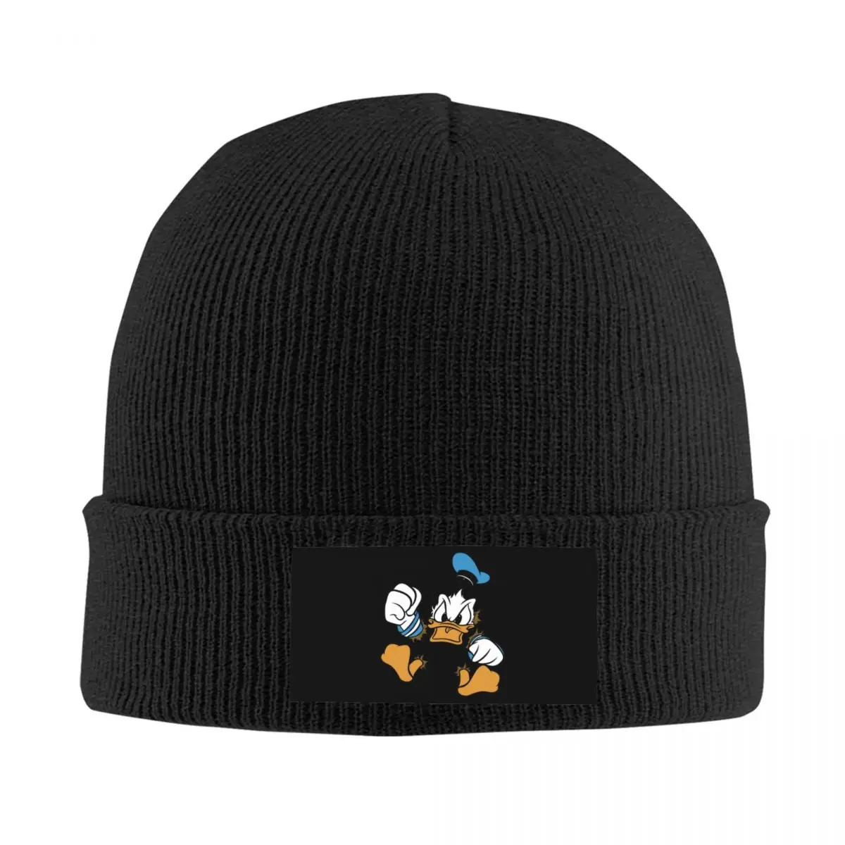 

Custom Donald Duck Bonnet Hats Cool Knit Hat For Men Women Winter Warm Funny Cartoon Skullies Beanies Caps