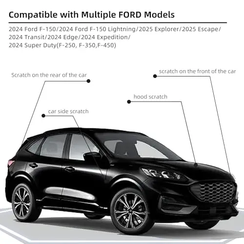 Agate Black Metallic(UM) Car Paint Touch Up Pen Compatible with Ford,Automotive Scratch Remover for Nicks & Chips Repair