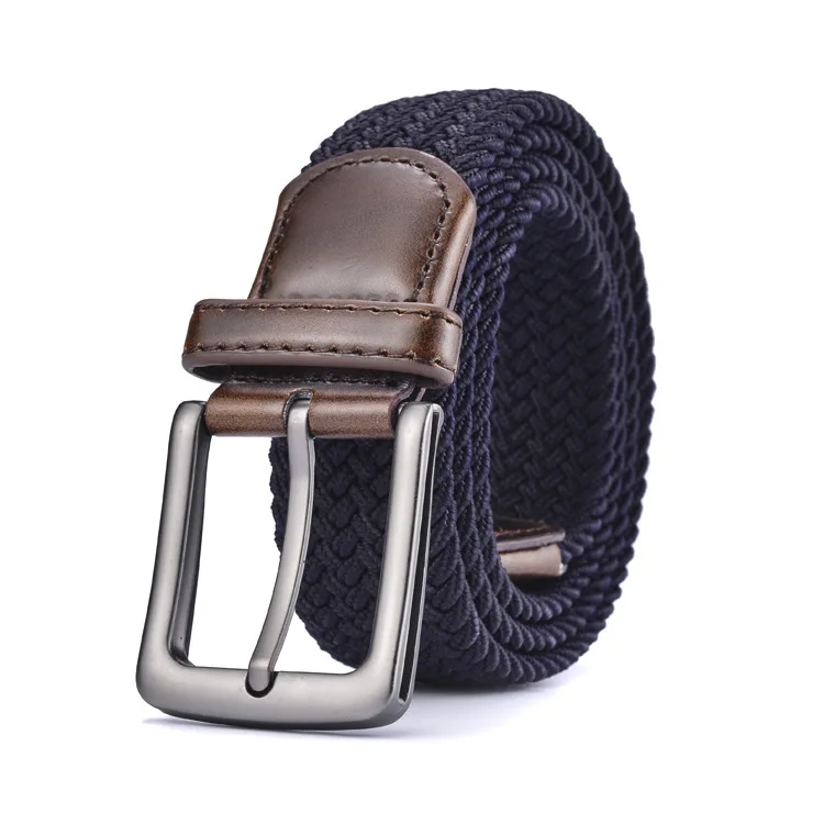 New Men\'s and Women\'s Imported Rubber Elastic Woven Belt Tide Elastic Young People\'s Trousers Belt Men