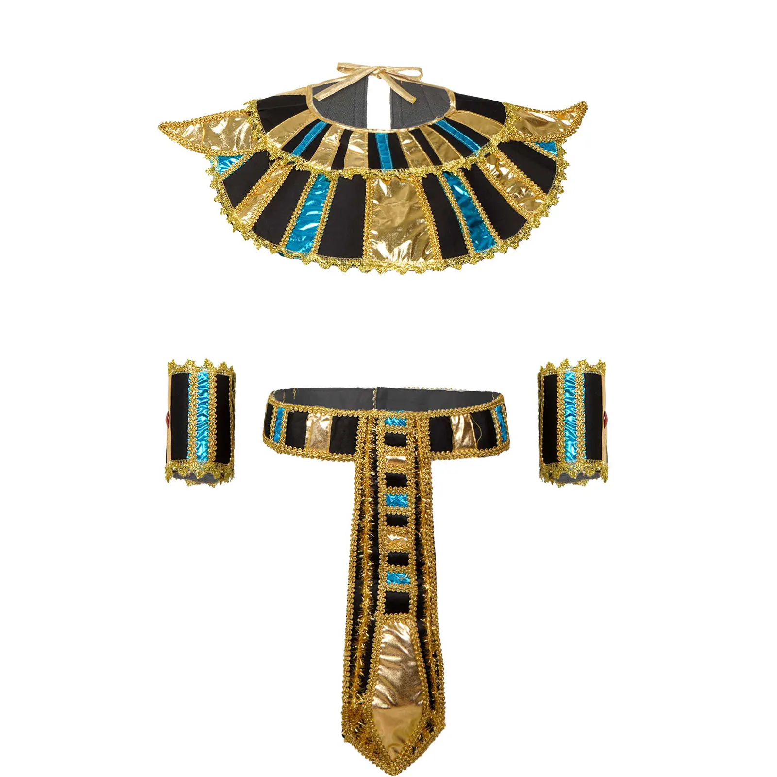 Ägyptische Königin Prinzessin Cosplay Zubehör Halb gesichts maske Hals Kragen Gürtel Armbänder Halloween Party Cleopatra Kostüm Requisiten