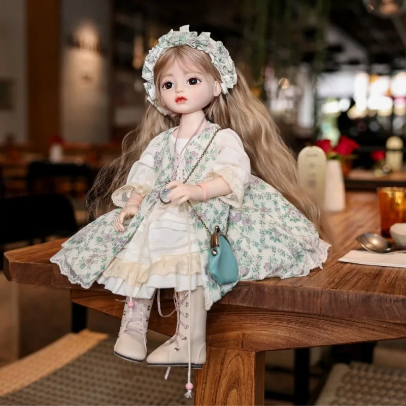 

Cloveray 18 Inch Rural Style BJD Vinyl Doll Handmade Realistic Doll Toy Hobby Collection Boys Girls Birthday Gifts With Bracket