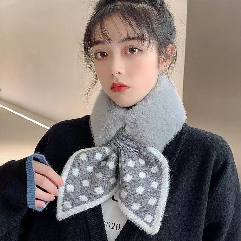 Trendy Dot Collar Scarf Versatile Warm Soft Plush Scarf Fluffy Ladies Scarf For Girls And Women New 2024 2025