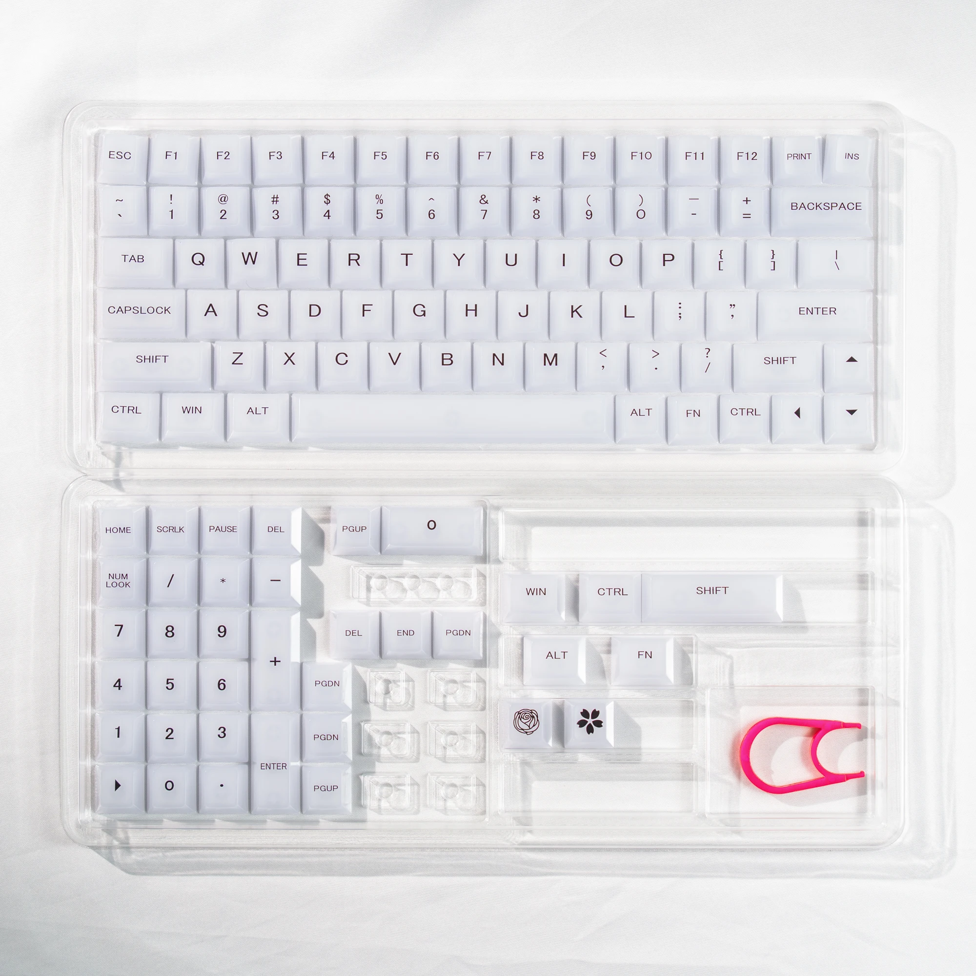 Frosty Jello RGB バックライト付き半透明キーキャップ 115 キー MDA プロファイル半透明 PC キーキャップ MX スイッチゲーミングキーボード用