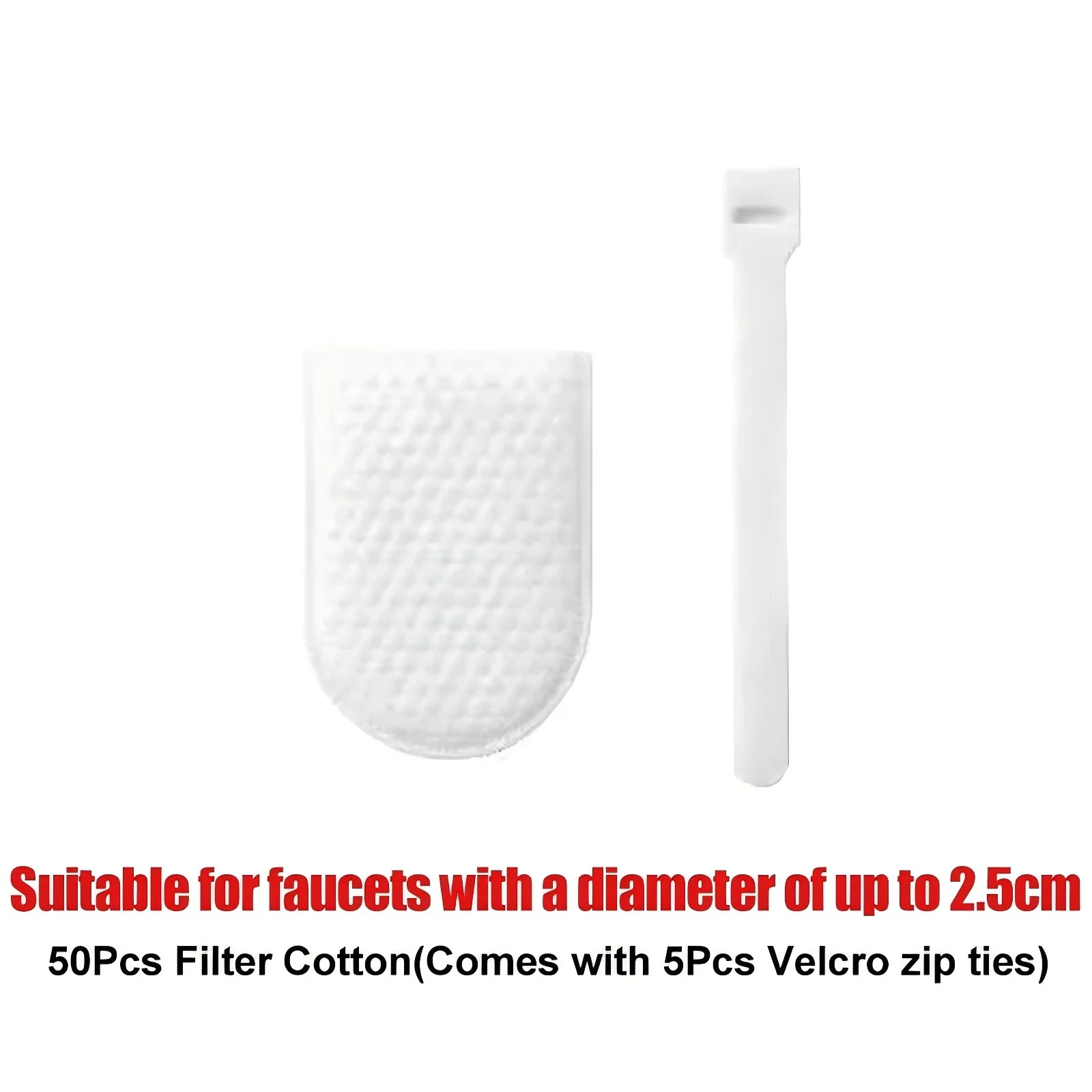 50 Stück Wasserhahnfilter aus Baumwolle, spritzwassergeschützt, entfernt Sand, Filter mit T-Riemen, Wasseraufbereitungssocken zur Rostentfernung von Leitungswasser – Detail 6