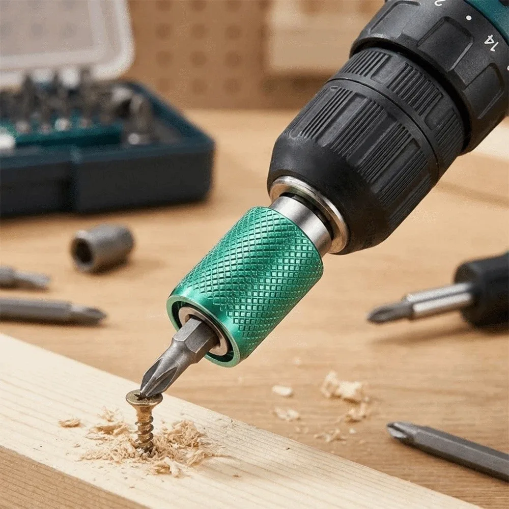 6.5mm Diameter Electric Drill Adapter 3/8-Inch Drive Size Solid Metal Construction Power Tool Conversion Accessory