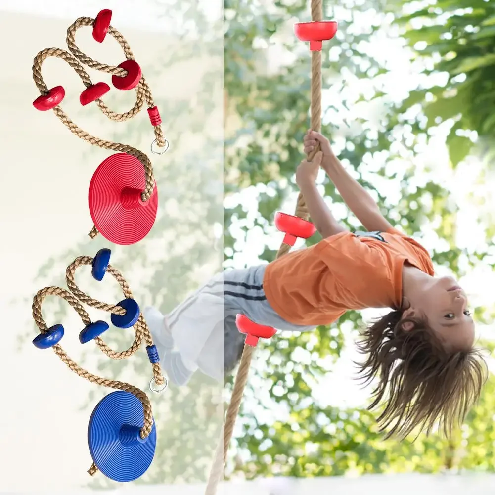 Corde d'escalade de Fitness pour enfants, avec plates-formes et siège de balançoire à disque, ensemble de balançoire d'extérieur, jouet de jardin, accessoires de aire de jeux