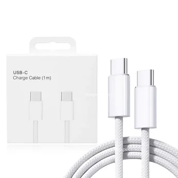 USB-C 정품 고속 충전기 케이블, 편조 및 충전 데이터 케이블, 애플 아이폰 15 프로 맥스, PD, 60W, 샤오미, 화웨이, 액세서리