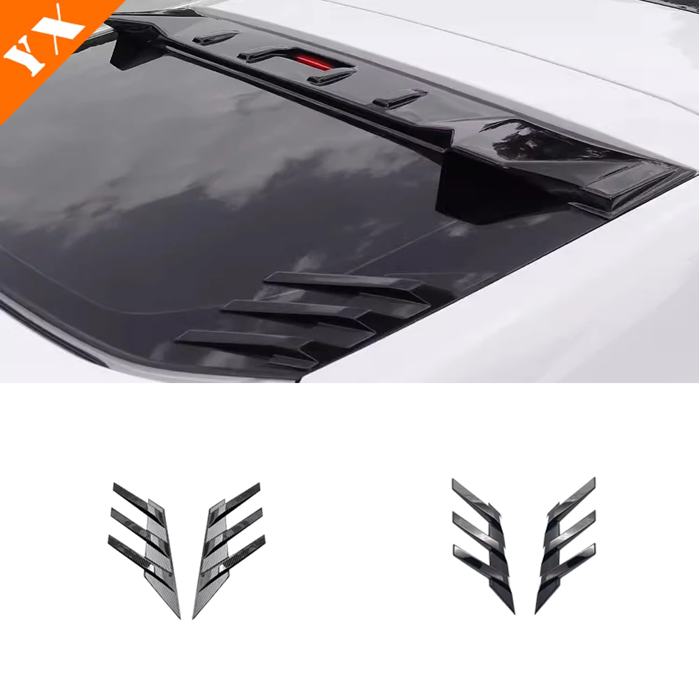 

For Changan UNIV Accessories 2023-2025 Plastic Carbon Black Rear Window Trim Rear Wing Fixed Wind Wing Trim Moulding 2pcs