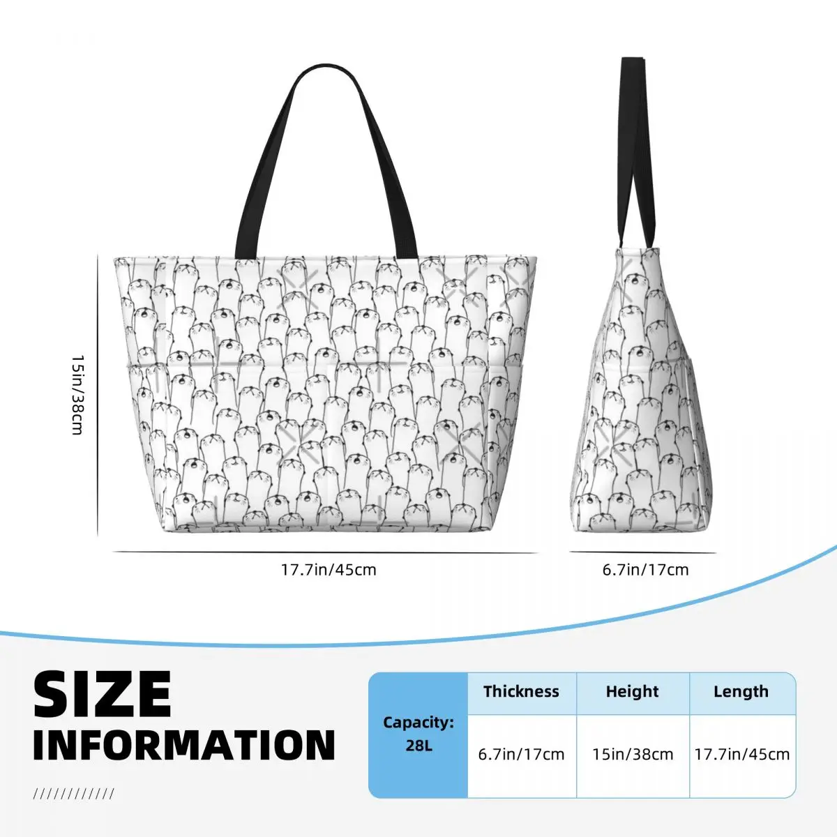 Borsa da viaggio da spiaggia con motivo a lontra, borsa Tote Trendy Shopping sport regalo di compleanno modello Multi-stile