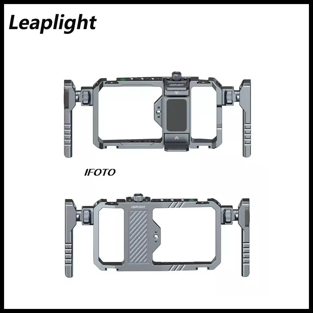 Leaplight Universal Phone Cage Metal With Dual Hand Smartphone Video Rig Kit Cell Phone Bluetooth Camera Aid