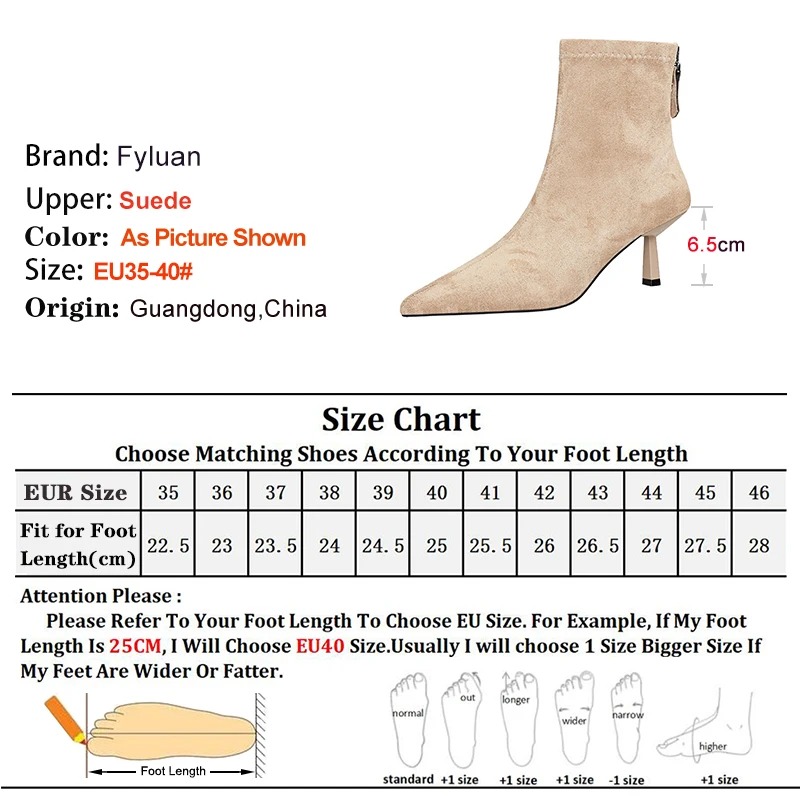 الشتاء الكاكي الجلد المدبوغ المرأة حذاء من الجلد أشار تو أحذية السيدات رقيقة عالية الكعب 6.5 سنتيمتر عودة زيبر السيدات أحذية بوت قصيرة حجم 35-40