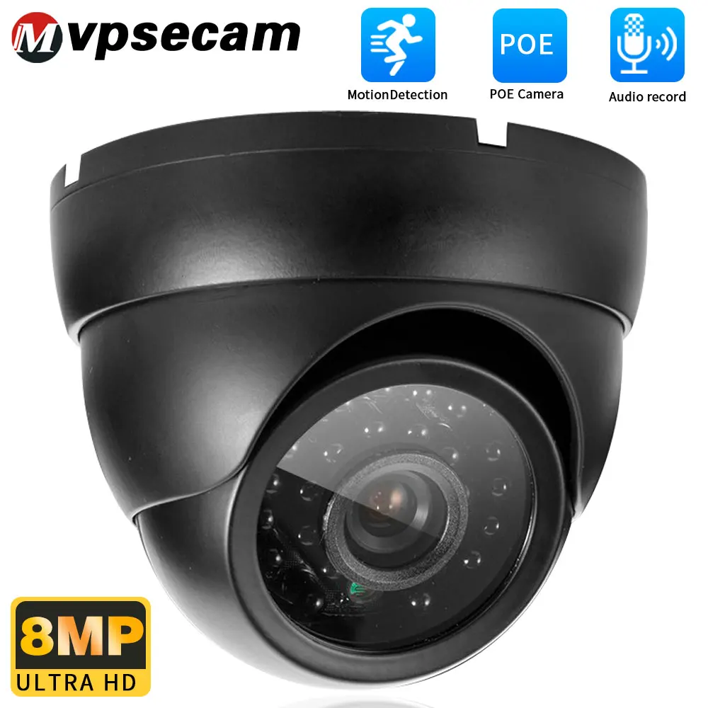 

4K POE 8MP IP Camera Outdoor Metal Dome Motion Detection CCTV Security Protection Network Surveillance IP Camera