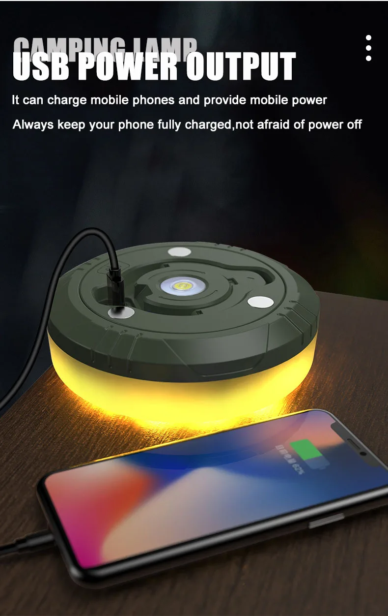 4 en 1 Camping lumière LED bobine chaîne lumières extérieure