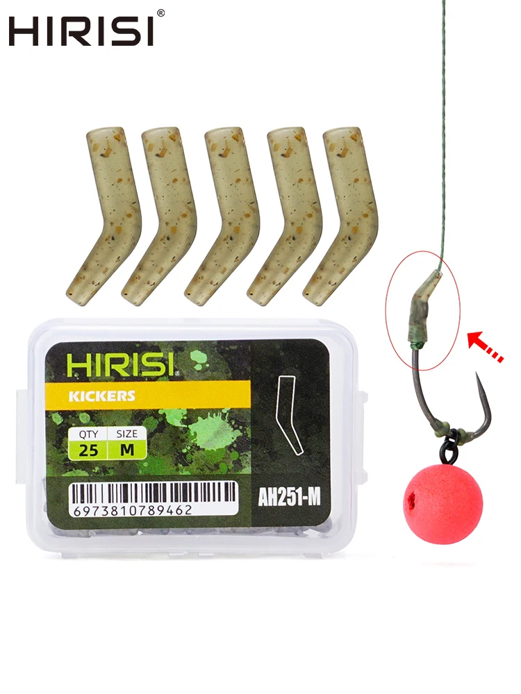 Hirisi 25 pièces crochet de pêche à la carpe Kickers D plate-forme Kicker aligneurs crochets manches plates-formes Anti-emmêlement manches crochet aligneur AH251