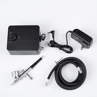 110-230V Small Airbrush Air Pump Set with Infinite Voltage Adjustment and Automatic Start/Stop