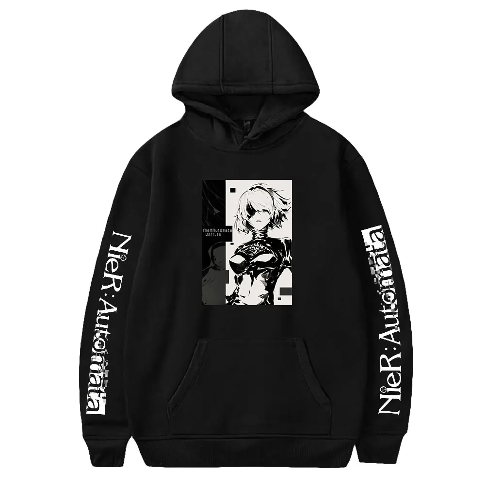 

2026 Game NieR Automata Hoodie Long Sleeve Streetwear Women Men Hooded Sweatshirt New Game Harajuku Clothes