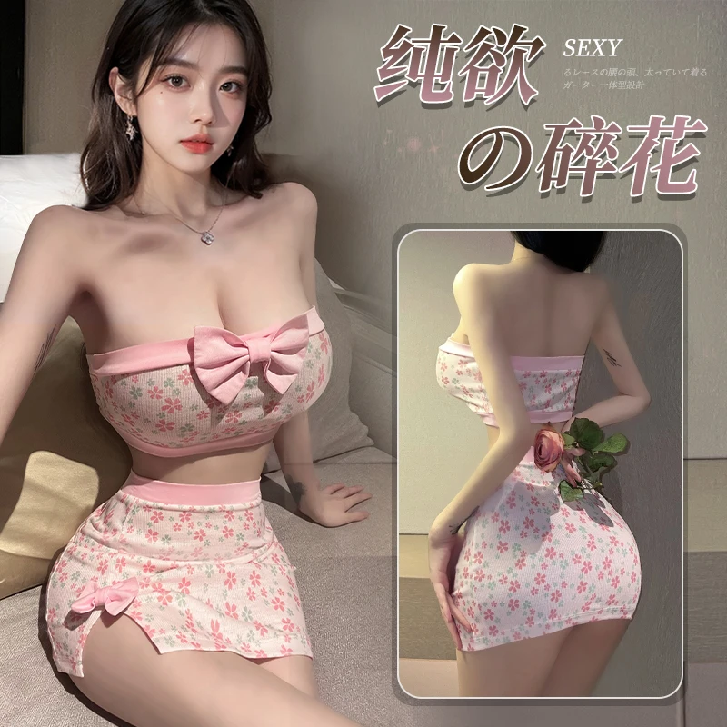 Seksowna biurowa dama klub nocny zestaw mundurków sekretarka kostiumy Cosplay japońska aktorka AV dla kobiet pasja jednolita spódnica wiązana biodrami