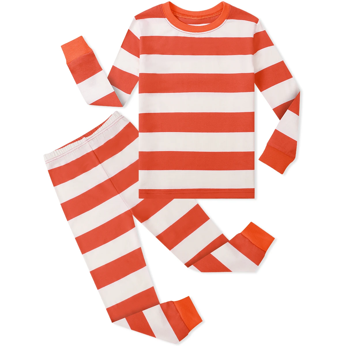 

Halloween Pyjamas Kids Boys Stripe Orange and White Pajamas Set Toddler Carnival Cosplay Winter Pjs Party Gift Sleepwear 2PCS