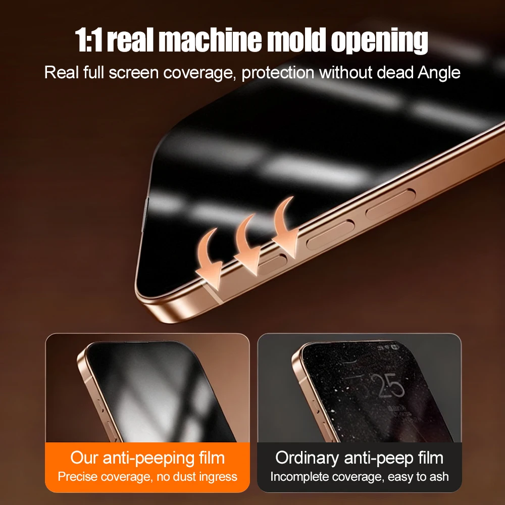 1-2 Stück Ölabweisender Staubfreier Einfach zu Installierender Matter Sichtschutz-Bildschirmschutz für iPhone 16 17 18 12 14 15 Pro Max 13 11 XS XR 16e Air – Detail 9