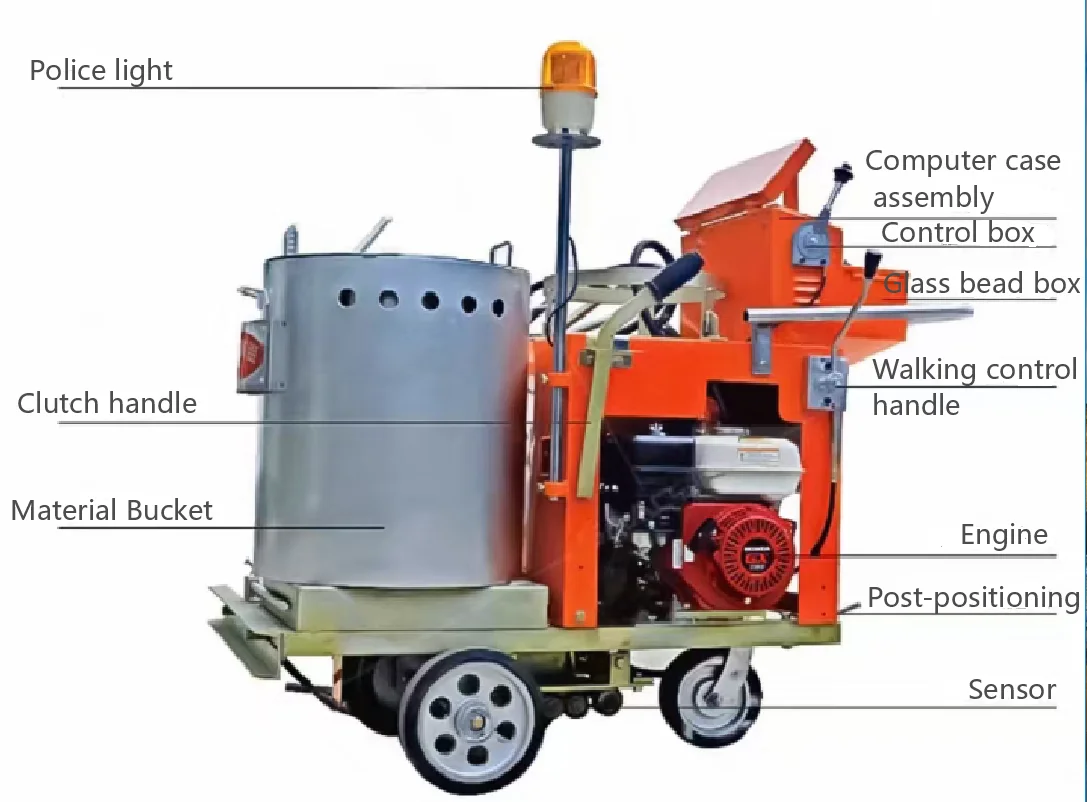 Hand-Pushed Road Thermoplastic Marking Machine For Zebra Crossings