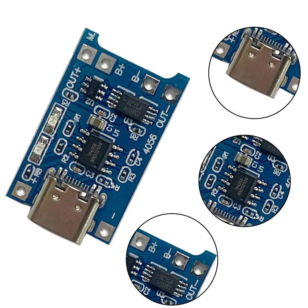 10PCS 18650 for TP4056 5V 1A Lithium Battery Charger Module with Protection Dual Functions Charging Board Type-C/Micro