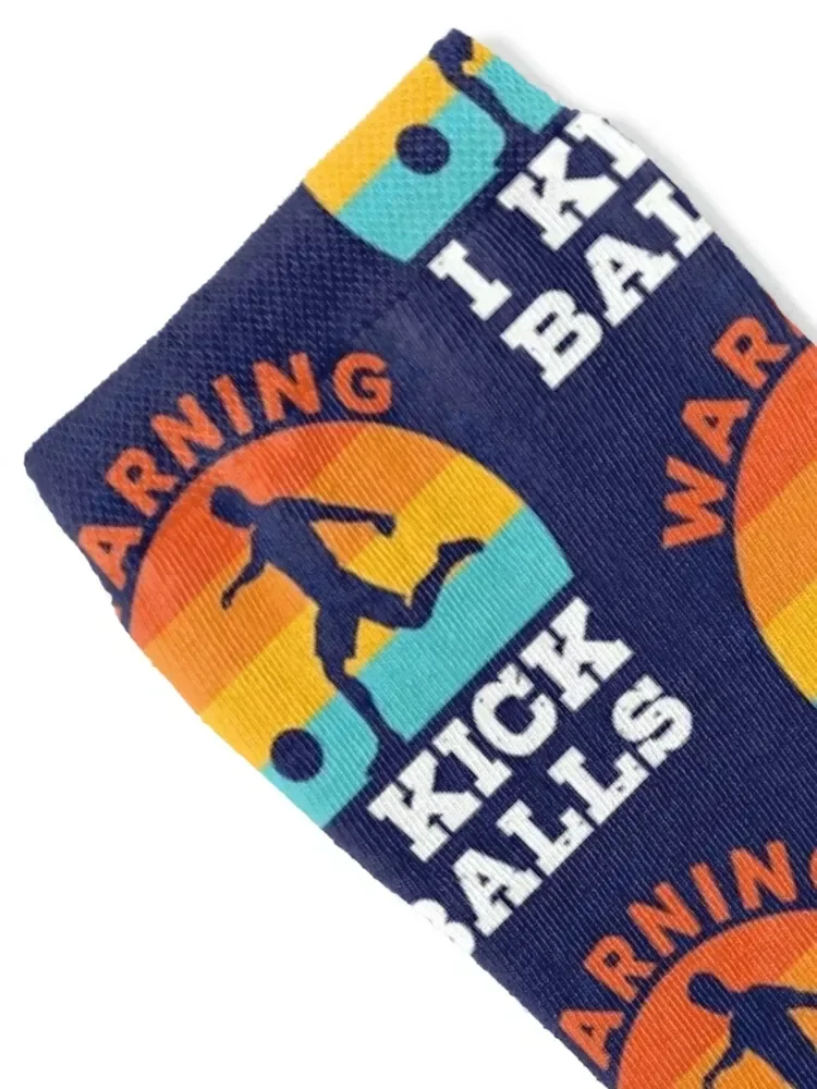 Warning I Kick Balls Funny Kickball Player Socks Toe sports Non-slip Rugby Socks Women Men's