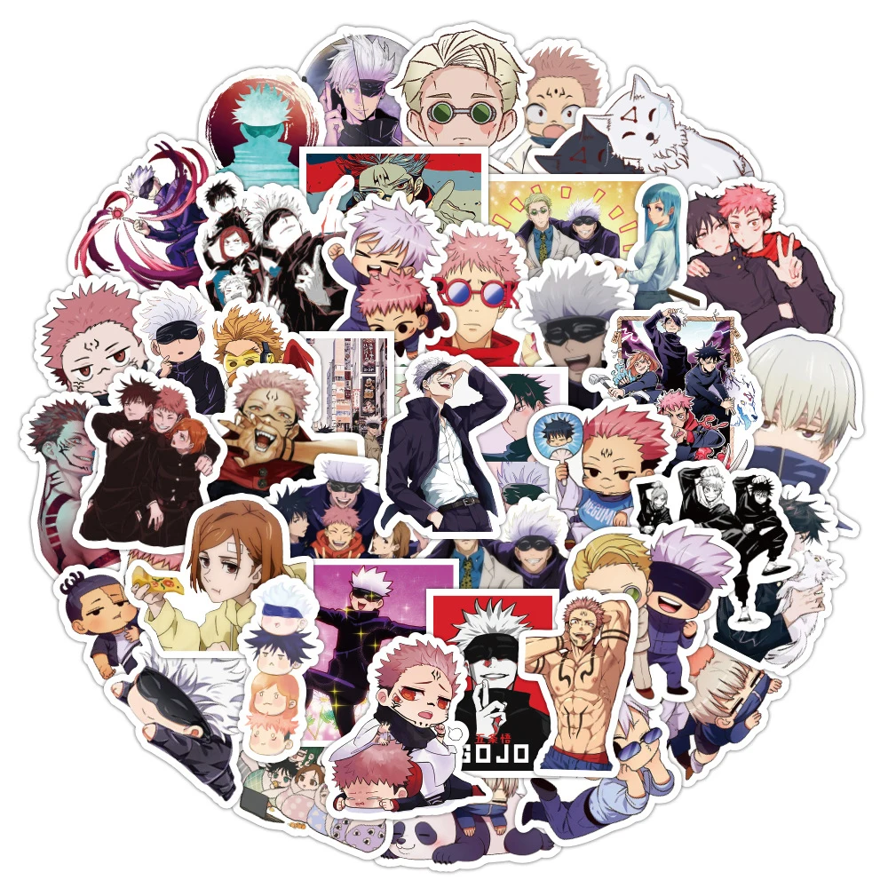 10/30/60pcs Cute Anime Jujutsu Kaisen Stickers Itadori Yuji Cartoon Sticker Phone Water Bottle Motorcycle Kawaii Graffiti Decals