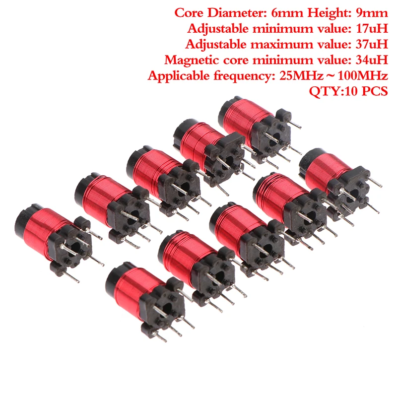 調整可能な高周波フェライトコアインダクタ、フェライトコイル、50t、13-34uh、10個
