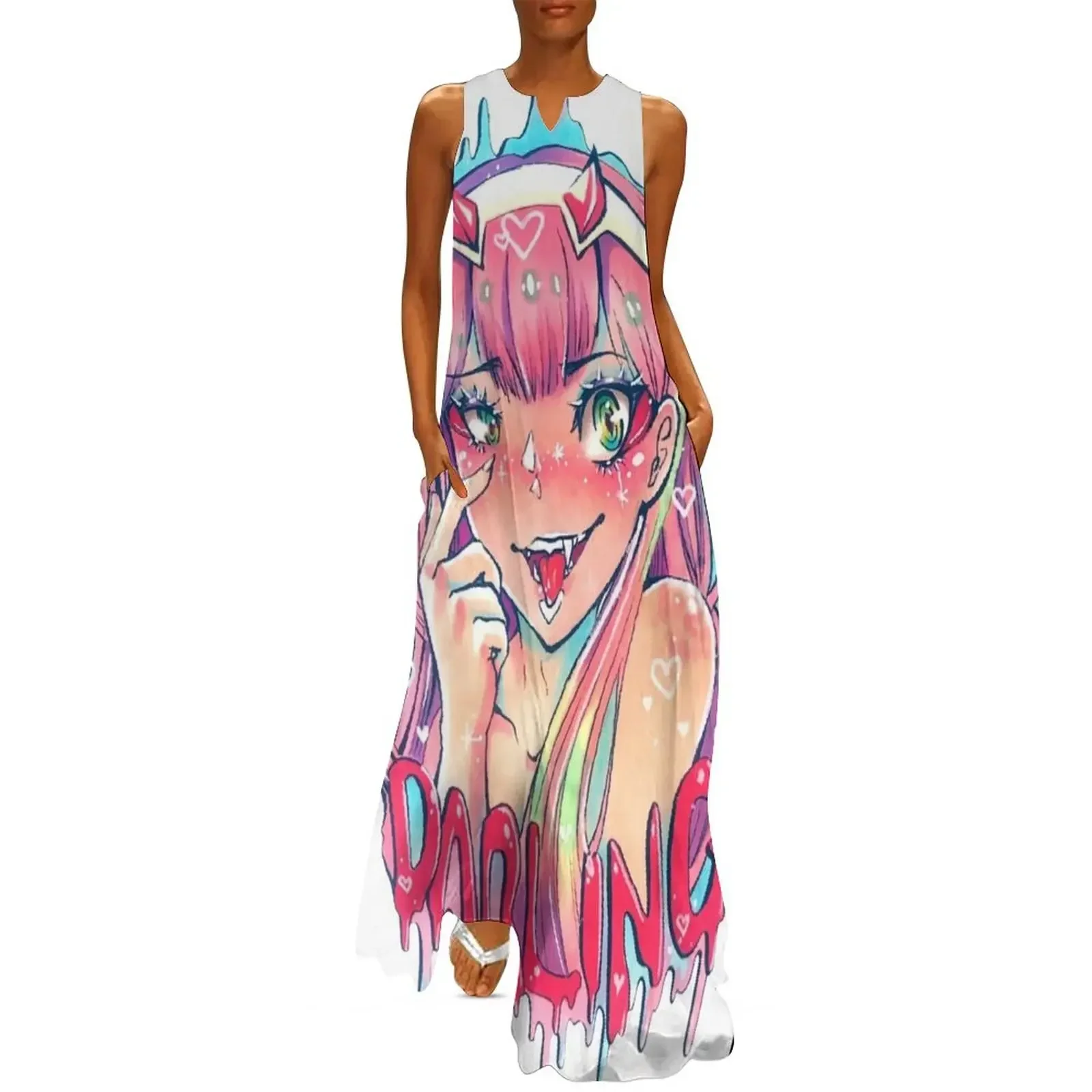 

Darling in the Franxx Zero Two Long Dress summer clothes for women Female clothing dress for women bandage dress