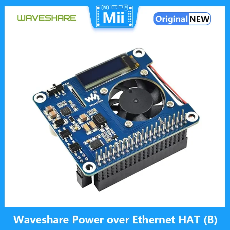 Waveshare Power over Ethernet HAT (B) Para Raspberry Pi 3B +/4B y 802.3af PoE HAT network