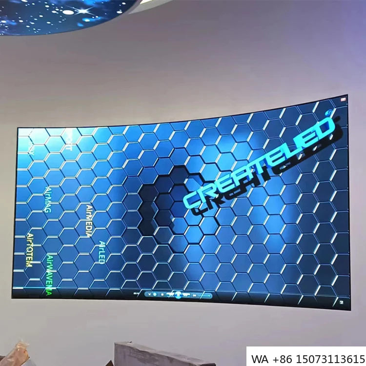 屋内用P2曲面LEDスクリーン - 640x480mm カスタムサイズ フルカラービデオウォール