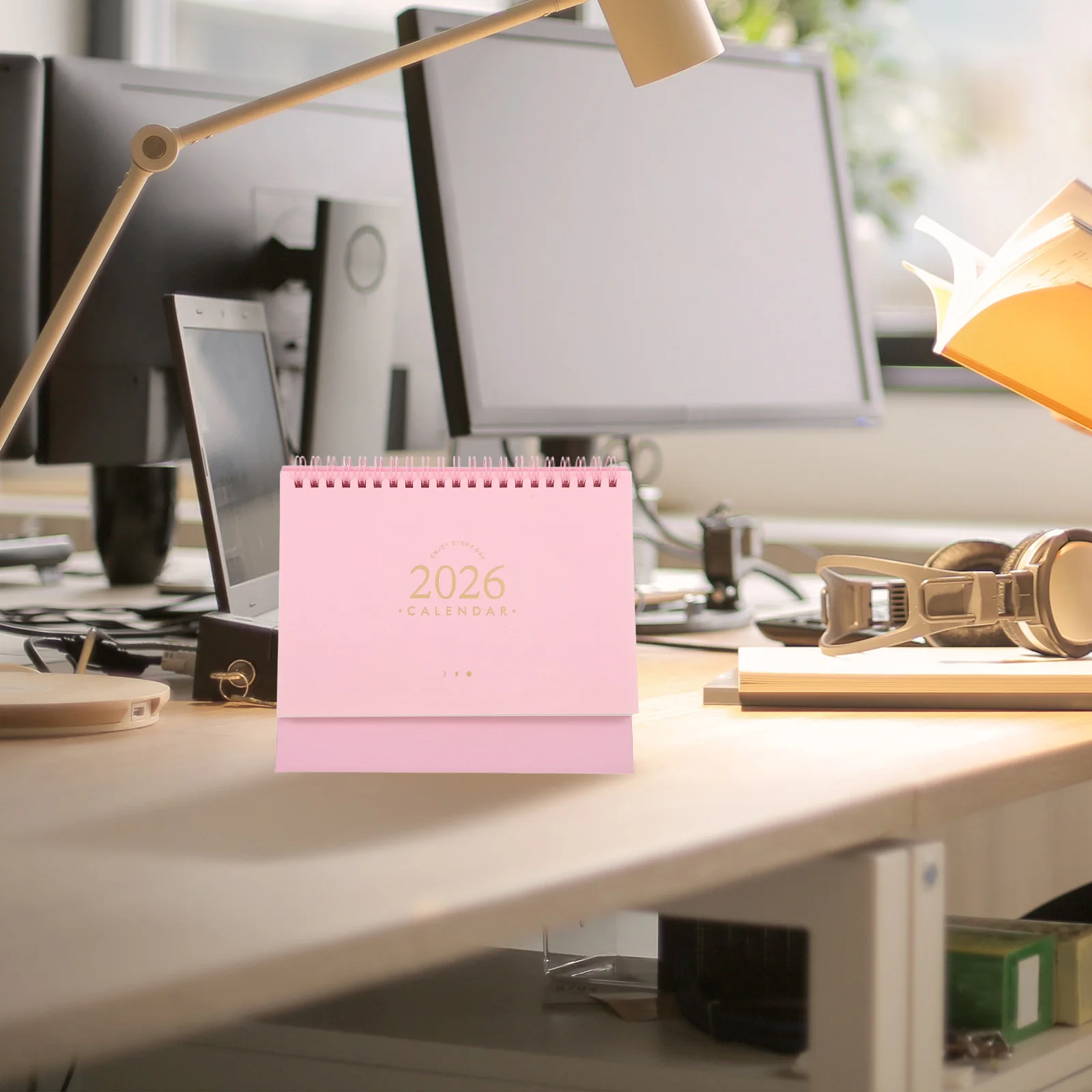 

2026 Desk Small Desktop Mini Notepad Twin-Wire Binding Standing Flip Calendar For Office Home School Planning Portable Desktop