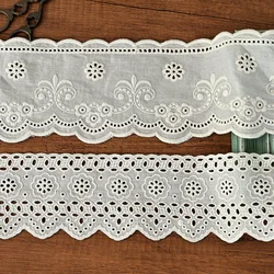 Beige Cotton Embroidery Lace Fabric, DIY Applique, Collar Cuffs, Trim Ribbon Sewing, Tassel Guipure, Wedding Cloth Decor, Hot