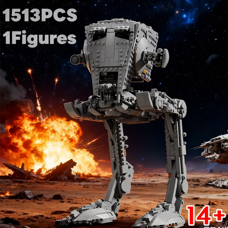 1513pcs Hot Toy UCS AT ST Transport Walker Aircraft 75417 Robot Building Block Puzzle Model For Holiday Birthday Christmas Gifts