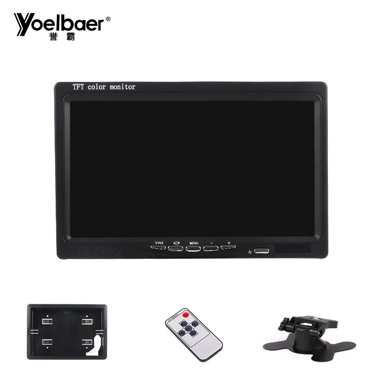 AV Input Car Headrest Monitor 800*480 Digital Screen 7 Inch LCD Monitor With Bracket