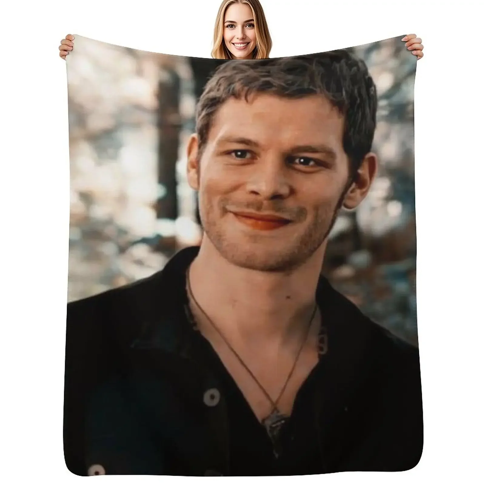 

Klaus Mikaelson Throw Blanket Decorative Sofa Plush Camping Bed Blanket