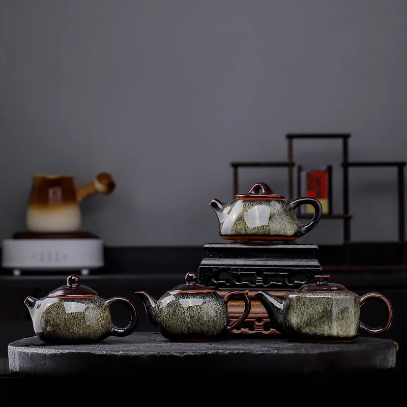 Jun Kiln teapot, filtering single teapot, Gongfu tea set, household brewing teapot, ceramic single tea ceremony