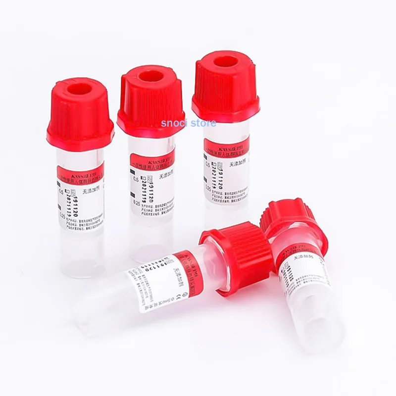 100pcs Sterile Micro Blood Collection Tube 0.5ml 1ml Lithium Sodium Heparin EDTAK3 for lab sampling tube  Consumables