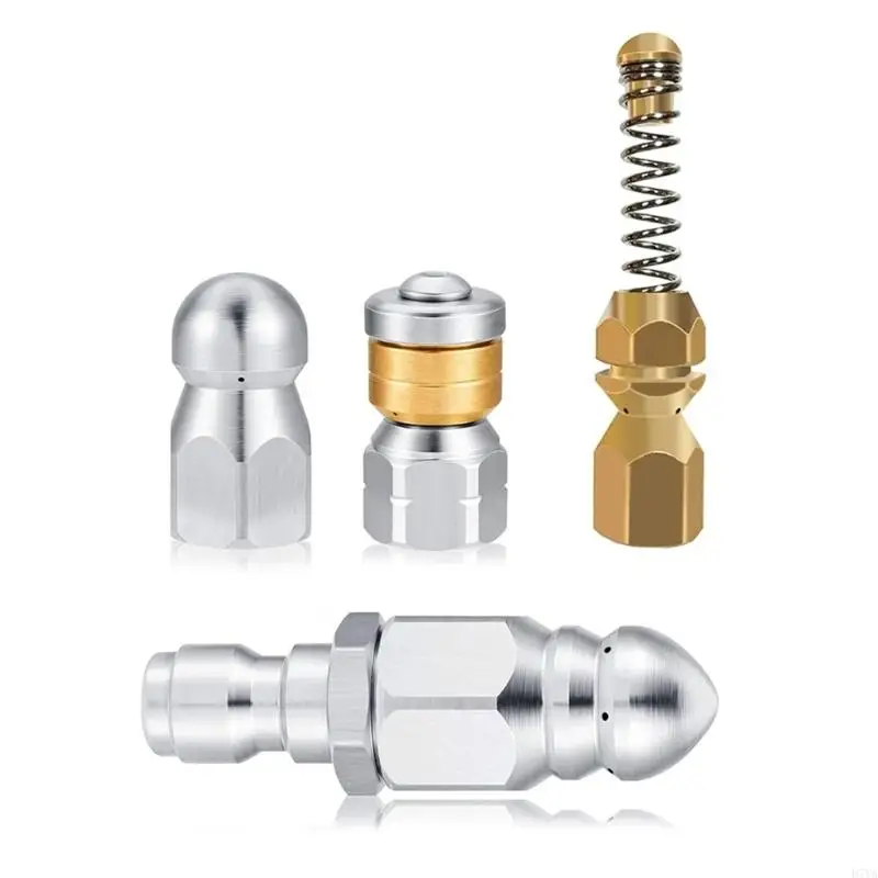 

Professional Drain Cleaning Jet Nozzle with Quick Connection for High Pressure Washers 4000PSI Output Sewer Pipe Unclogging D7YA