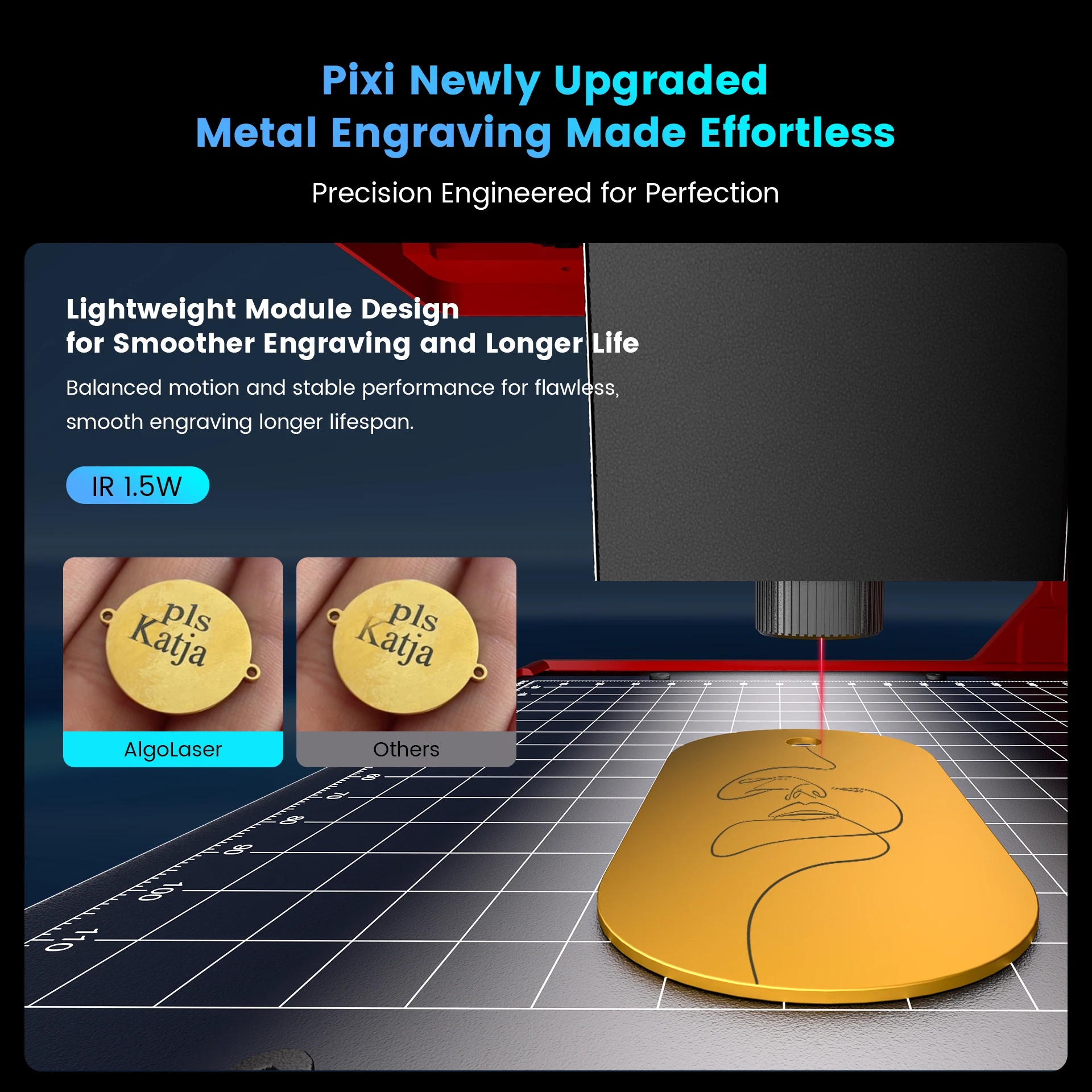 آلة النقش بالليزر الذكية المخصصة الجديدة Pixi 1064nm للبلاستيك والمعادن النقية (الذهب والفضة والألومنيوم وما إلى ذلك) الفولاذ المقاوم للصدأ #3