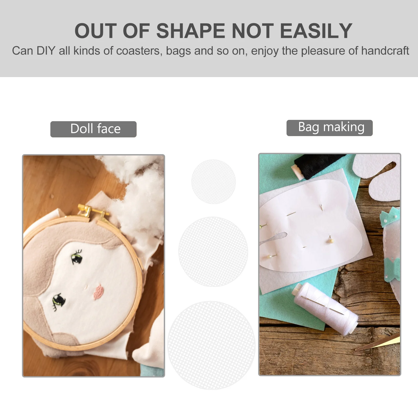 

15Pcs Round Grid Sheets Plastic Durable Mesh Pads Multifunctional Coasters Flower Pot Bottom Nets DIY Crafts Making Accessories