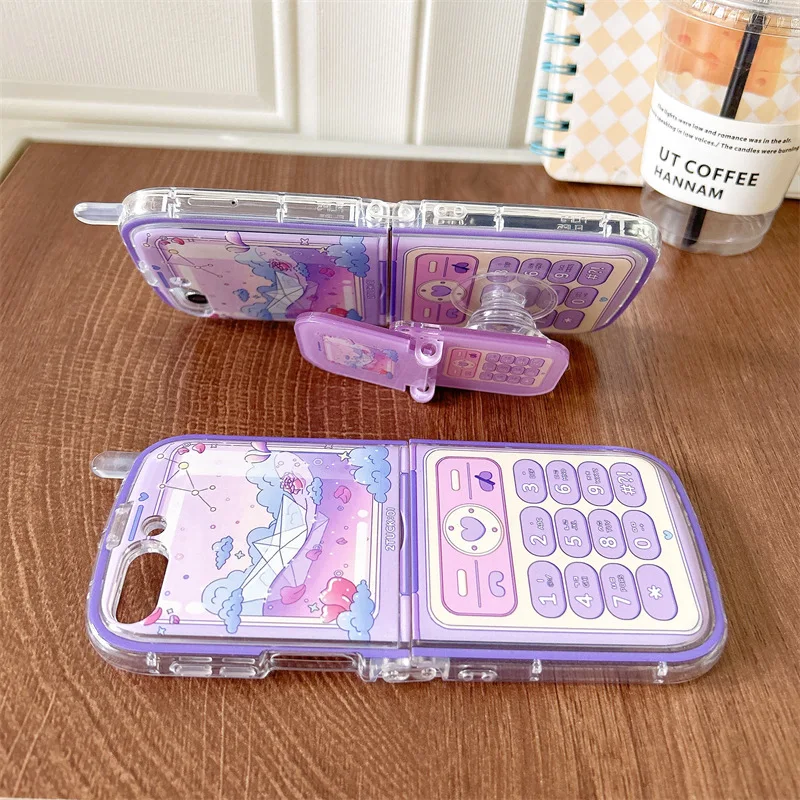 เคสโทรศัพท์ลงเรือกระดาษแบบมีเอกลักษณ์สำหรับ Samsung Galaxy Z flip 6 5 4 3ฝาหลังป้องกันสำหรับ ZFlip4 ZFlip5 ZFlip6เคสผิวนอก