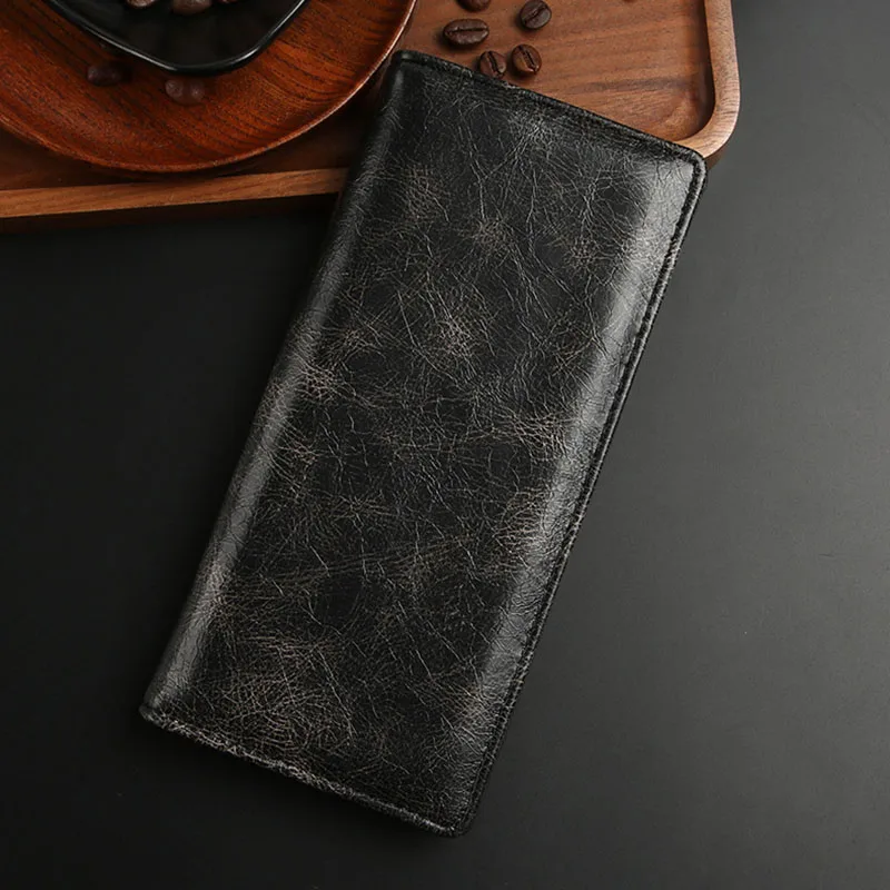 Men's Long Shaped PU Leather Bag Credit Card Wallet Men's Fashion Soft Thin ID Card Holder, Slim Small Cards Cases Holder Purse