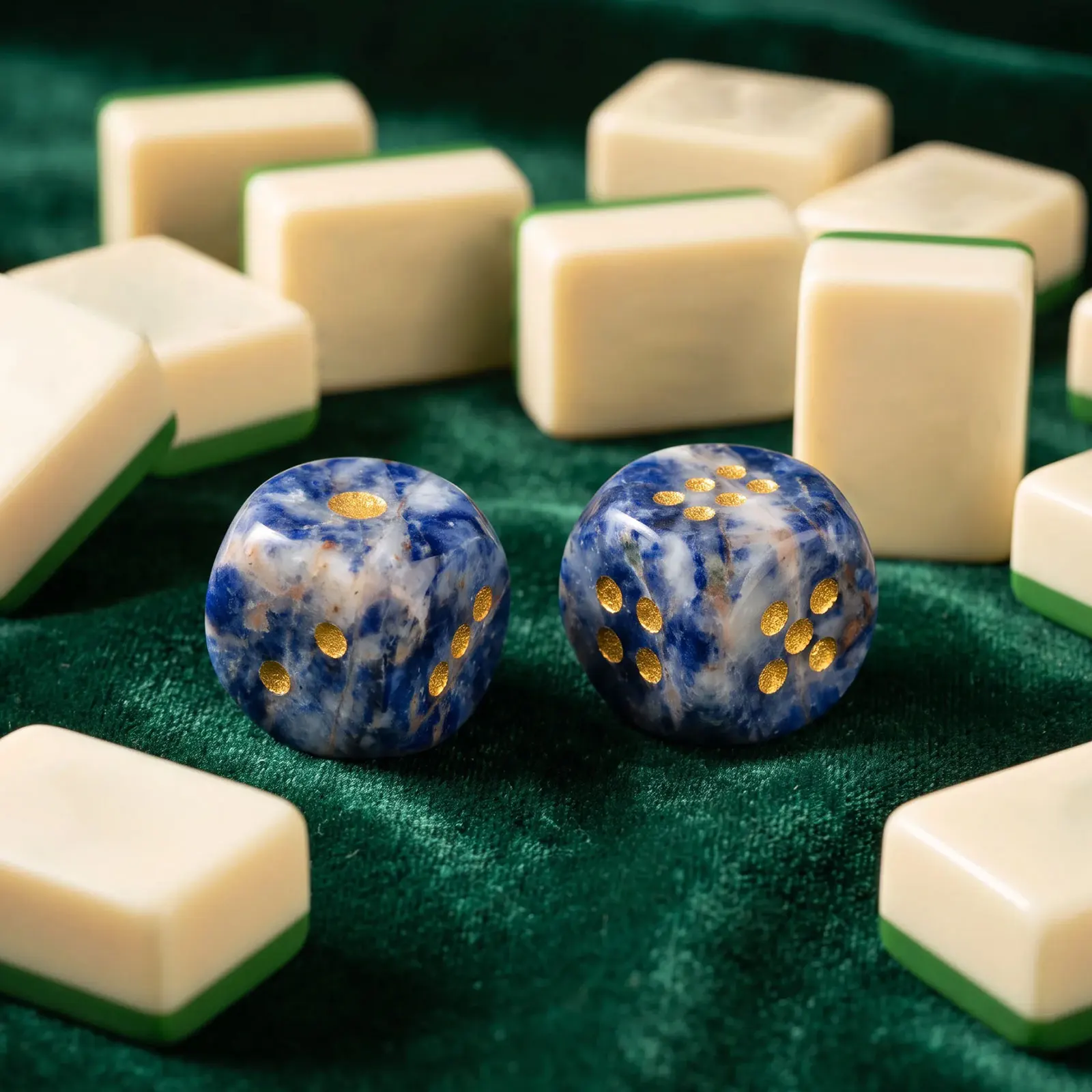 2Pcs Geme Dice Crystal Mahjong Dice 0.59 Inch D6 Gemstone Mahjong Dice Set with Storage Bag for Game Night Tabletop Board Game