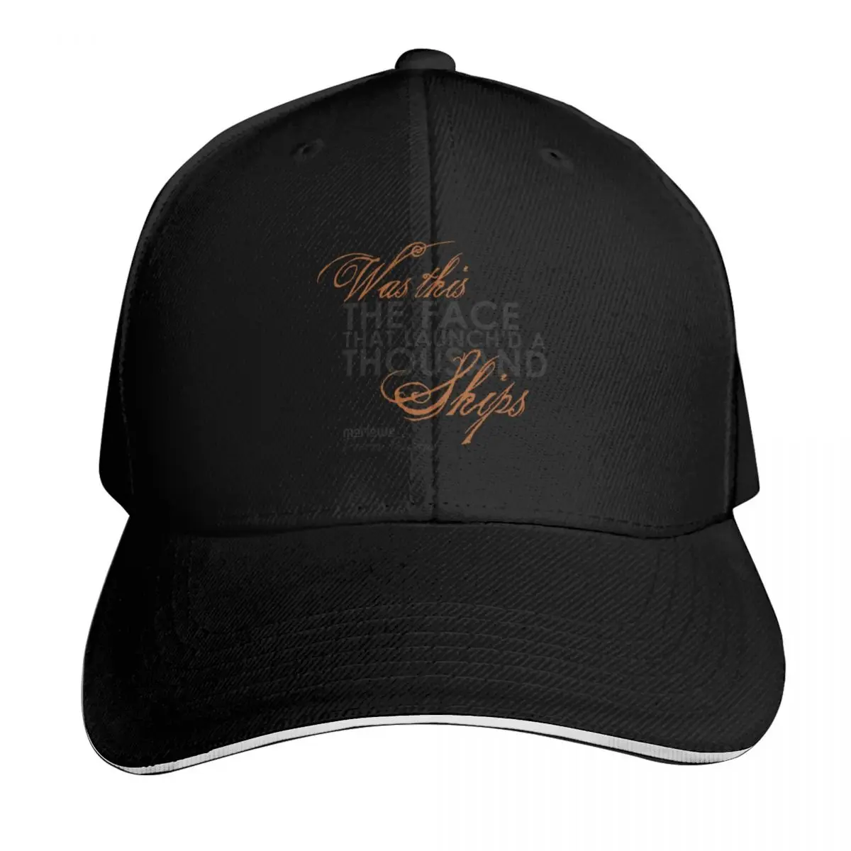 Gorra de béisbol con cita de Marlowe Face que inspiró a mil barcos | -F- | Gorra de golf para hombre, gorra de gran tamaño para hombre, gorra de playa para mujer