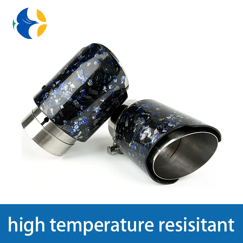 

1 pcs AK Logo Foil Blue Forged Carbon Muffler Tip Exhaust System Universal Straight Stainless Black Exhaust Mufflers nozzle tip