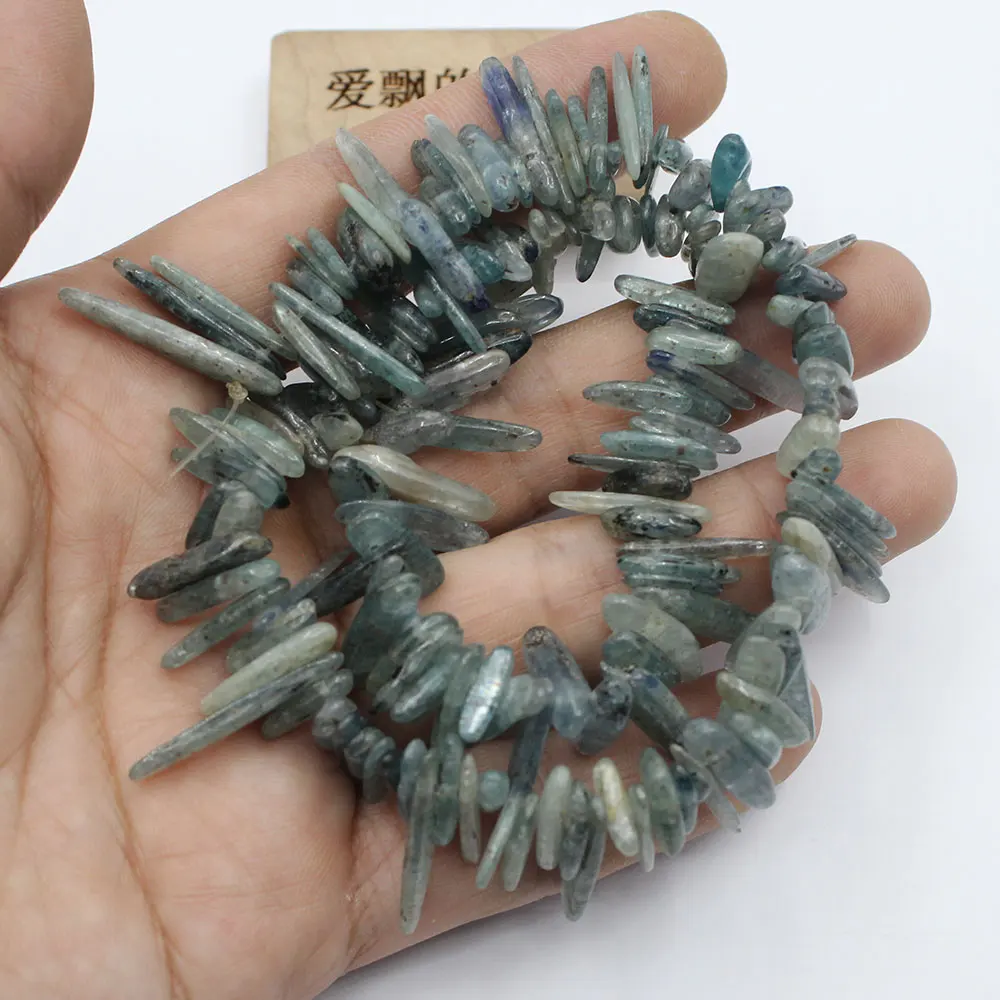 APDGG Natural Green&Blue Kyanite Top-drilled Freeform Fancy Loose Beads 15.5\