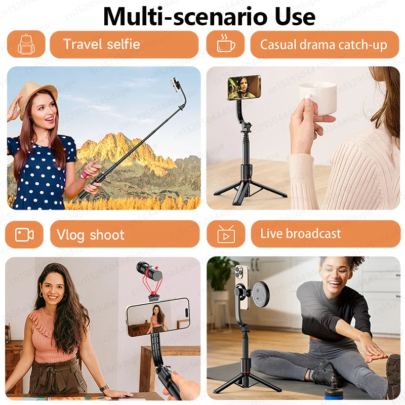 KEELEAD Magnetic Selfie Stick with Bluetooth Remote Magsafe Cellphone Tripod Stand for iPhone 14 13 12 Pro Max Vertical Shooting