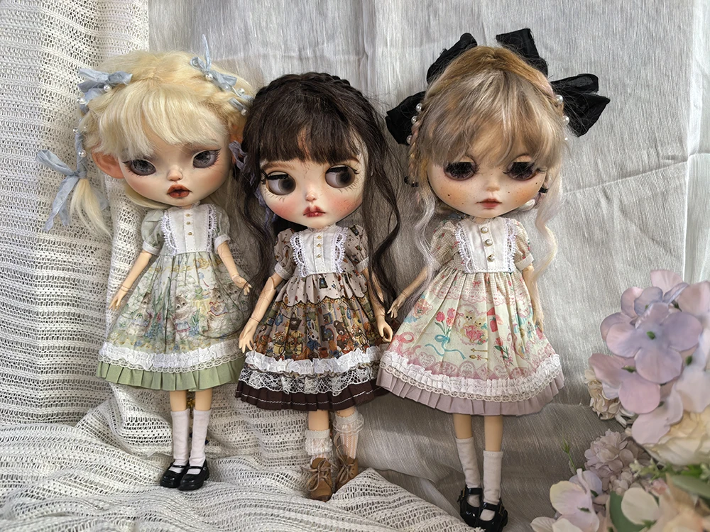 Multi-colored Lace Princess Dress for Blythe Doll ICY DBS OB22 OB24 AZONE Compatible New Fashion Accessory for blytheDolls